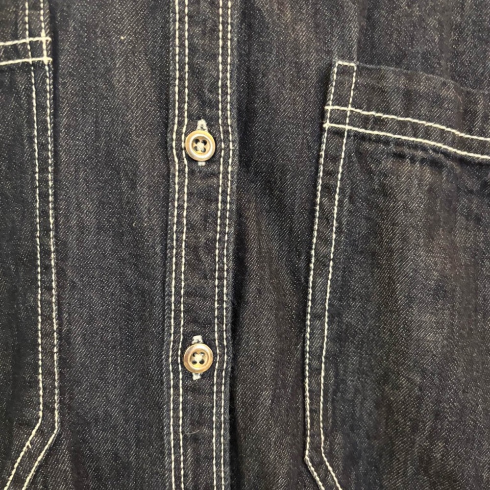 Woman’s Denim shacket - Dark Blue - Picture 4 of 5